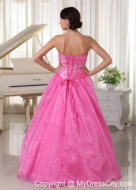 A-line Rose Pink Ruched Prom Dress With Embroidery Beading