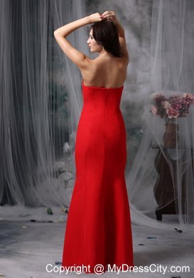 Sweetheart Red Prom Gown Dress in Mermaid Chiffon Design