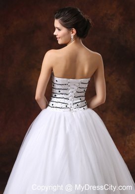 Cheap White Ball Gown Beaded Tulle Prom Dress with Strapless