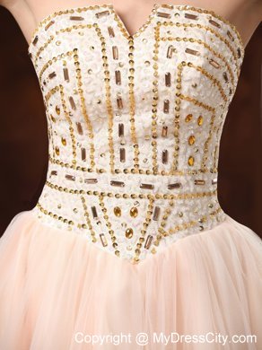 Strapless Mini-length Prom Dress with Exquisite Rhinestones