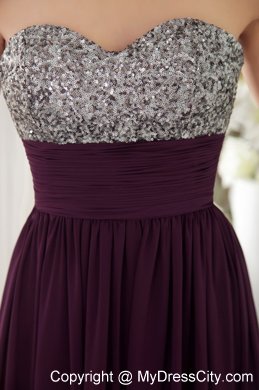 Dark Purple Empire Sweetheart Chiffon Beading Prom Dresses For Women