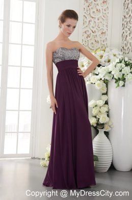 Dark Purple Empire Sweetheart Chiffon Beading Prom Dresses For Women