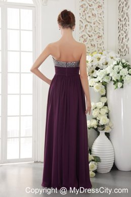 Dark Purple Empire Sweetheart Chiffon Beading Prom Dresses For Women