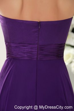 Empire Sweetheart Chiffon Eggplant Purple Prom Dresses for Girls