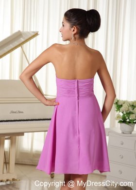 Lavender Sweetheart Ruched Bodice Short Maid of Honor Dress