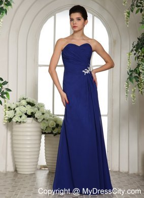 Royal Blue Sweetheart Appliques with Beading Bridesmaid Dress