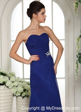 Royal Blue Sweetheart Appliques with Beading Bridesmaid Dress