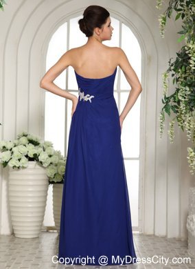 Royal Blue Sweetheart Appliques with Beading Bridesmaid Dress