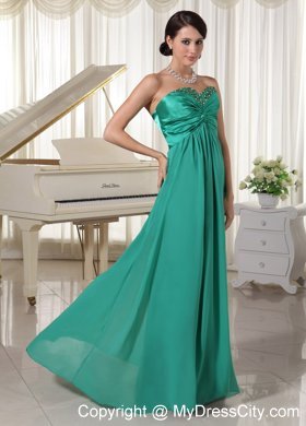 Turquoise Sweetheart Beaded Bridesmaid Dress For Wedding Party