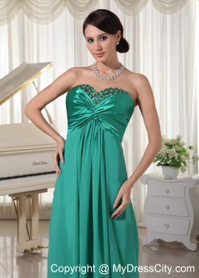 Turquoise Sweetheart Beaded Bridesmaid Dress For Wedding Party