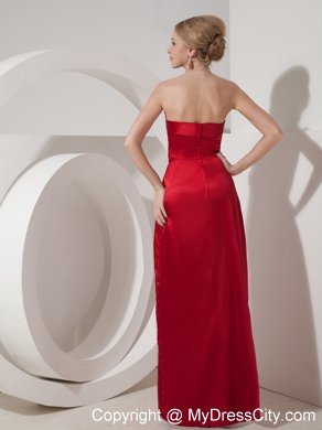 Elegant Strapless Beading Wine Red Junior Bridesmaid Dress