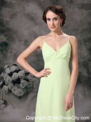 Spaghetti Straps Full length Bridesmaid Dress with Ruffles back