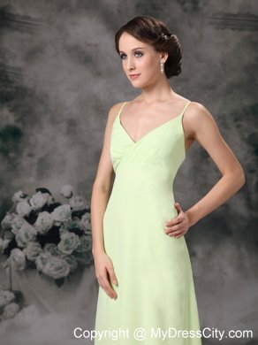 Spaghetti Straps Full length Bridesmaid Dress with Ruffles back