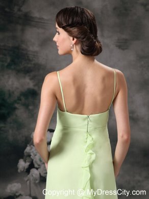 Spaghetti Straps Full length Bridesmaid Dress with Ruffles back