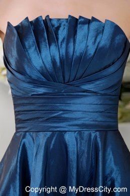 A-line Strapless Ruching Bridesmaids Dresses with Zipper-up Back