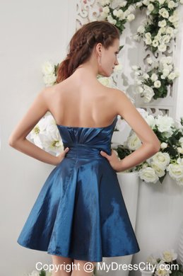 A-line Strapless Ruching Bridesmaids Dresses with Zipper-up Back