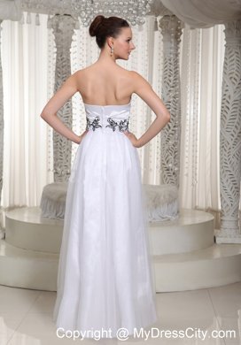 Sweetheart Empire Appliques White Prom Dresses for Ladies