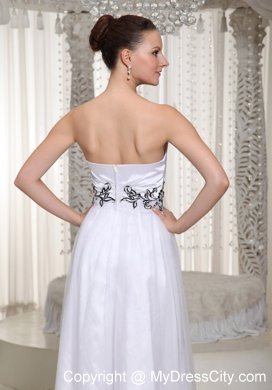 Sweetheart Empire Appliques White Prom Dresses for Ladies