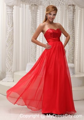 Sequined Sweetheart Zipper Back Long 2013 Red Prom Dresses