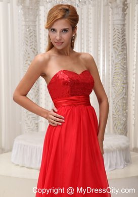 Sequined Sweetheart Zipper Back Long 2013 Red Prom Dresses