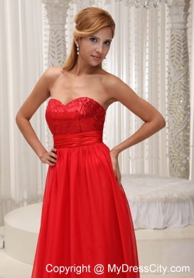 Sequined Sweetheart Zipper Back Long 2013 Red Prom Dresses