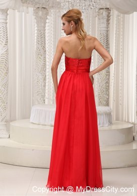 Sequined Sweetheart Zipper Back Long 2013 Red Prom Dresses