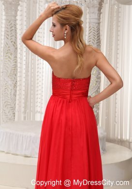 Sequined Sweetheart Zipper Back Long 2013 Red Prom Dresses