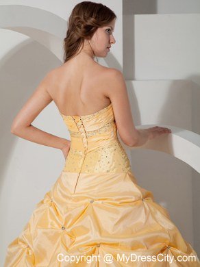 Sweetheart Beading 2013 Spring Quinceanera Dress in Yellow