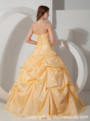 Sweetheart Beading 2013 Spring Quinceanera Dress in Yellow