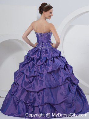 A-Line Sweetheart Embroidery Pick Up Quinceanera Gowns with Pick Up