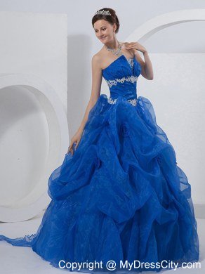 Summer Sweet Sixteen Dresses for Strapless Beading Flowers Royal Blue