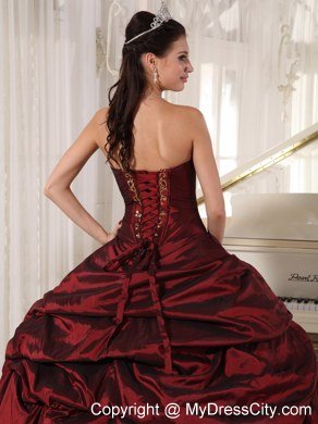 Classical Sweetheart Appliques Colorful Pick Up Quinceanera Gowns