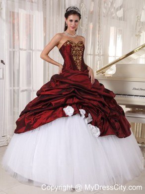 Classical Sweetheart Appliques Colorful Pick Up Quinceanera Gowns