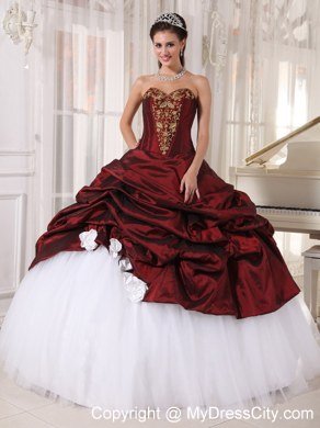 Classical Sweetheart Appliques Colorful Pick Up Quinceanera Gowns