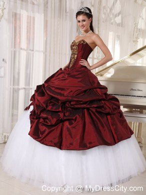 Classical Sweetheart Appliques Colorful Pick Up Quinceanera Gowns