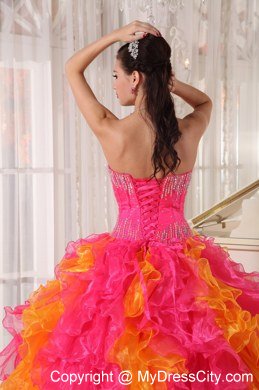 Sequins Sweetheart Multi Color Quinceanera Dresses with Floor-length