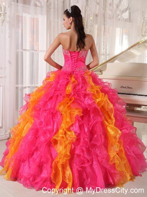 Sequins Sweetheart Multi Color Quinceanera Dresses with Floor-length