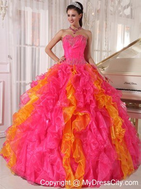 Sequins Sweetheart Multi Color Quinceanera Dresses with Floor-length