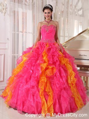 Sequins Sweetheart Multi Color Quinceanera Dresses with Floor-length