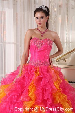 Sequins Sweetheart Multi Color Quinceanera Dresses with Floor-length