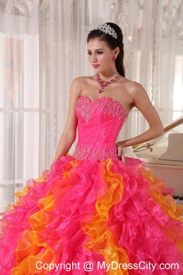 Sequins Sweetheart Multi Color Quinceanera Dresses with Floor-length