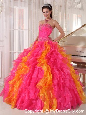 Sequins Sweetheart Multi Color Quinceanera Dresses with Floor-length