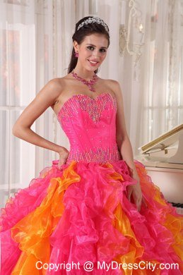 Sequins Sweetheart Multi Color Quinceanera Dresses with Floor-length