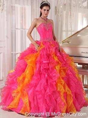 Sequins Sweetheart Multi Color Quinceanera Dresses with Floor-length