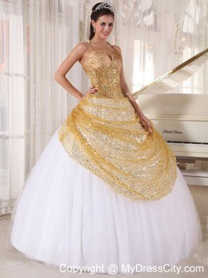 Paillette Over Skirt Halter Sequins Quinceanera Gowns with Fitted Waist