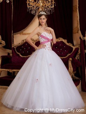 Princess Sweetheart Appliques White 2013 Sweet Sixteen Dresses