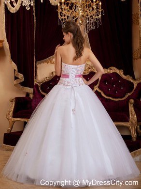 Princess Sweetheart Appliques White 2013 Sweet Sixteen Dresses