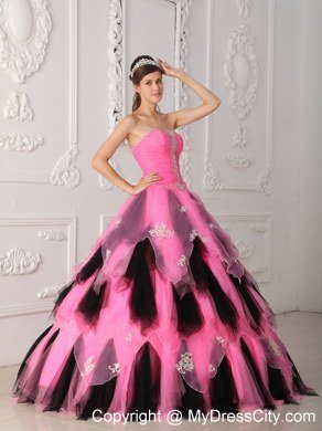 Princess Colorful Strapless Beading Appliques Quinceanera Dresses