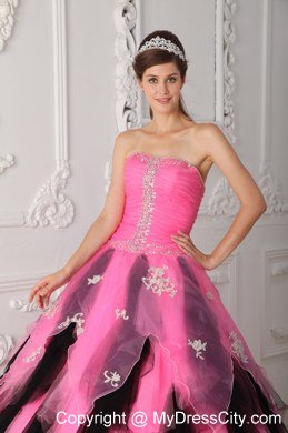 Princess Colorful Strapless Beading Appliques Quinceanera Dresses