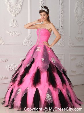 Princess Colorful Strapless Beading Appliques Quinceanera Dresses